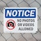Signmission No Photos Or Video Allowed, 10 in W x Rectangle, Plastic OS-2PACK-NS-P-710-L-16179 - alternate 7